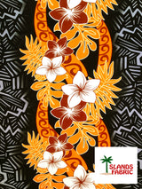 Triple Tropical Border Rayon Fabric - Tropical Border Print, 45" Width (1 Yard)