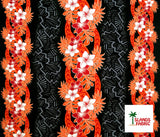Triple Tropical Border Rayon Fabric - Tropical Border Print, 45" Width (1 Yard)