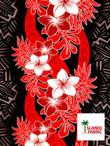 Triple Tropical Border Rayon Fabric - Tropical Border Print, 45" Width (1 Yard)