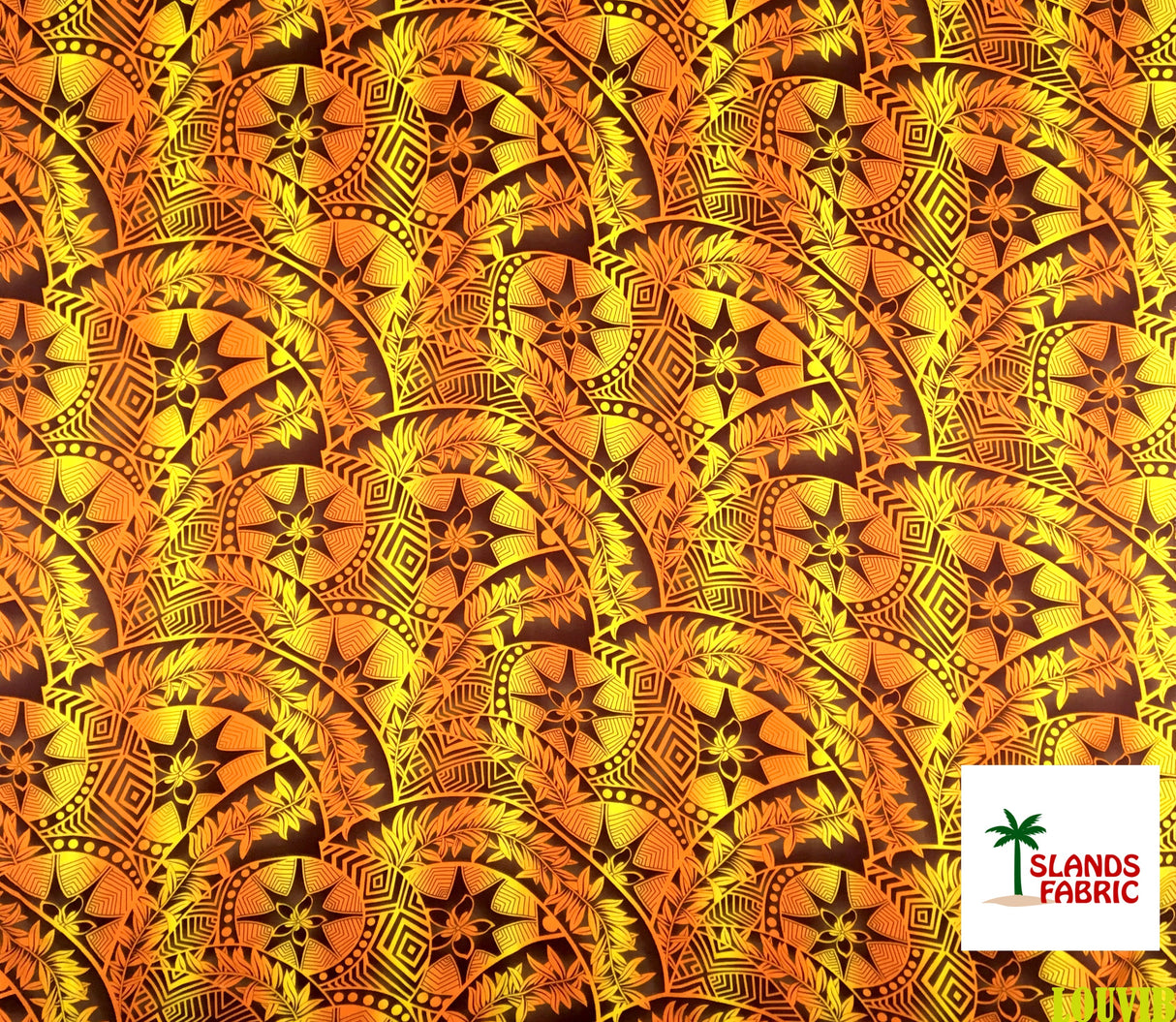 Plumeria Star Design Rayon Fabric - Gold/Navy, Gold/Brown, Red/Black, Crimson/Navy, Tropical Star Print, 36" X 44" (1 Yard)
