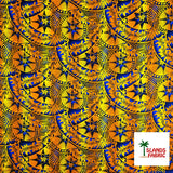 Plumeria Star Design Rayon Fabric - All Over Tiki Print, 44" Width (1 Yard)