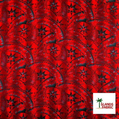 Rayon Fabric Plumeria Star Design Tropical Print