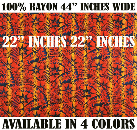 Rayon Fabric Plumeria Star Design Tropical Print