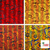 Plumeria Star Design Rayon Fabric - All Over Tiki Print, 44" Width (1 Yard)