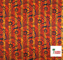 Rayon Fabric Plumeria Star Design Tropical Print