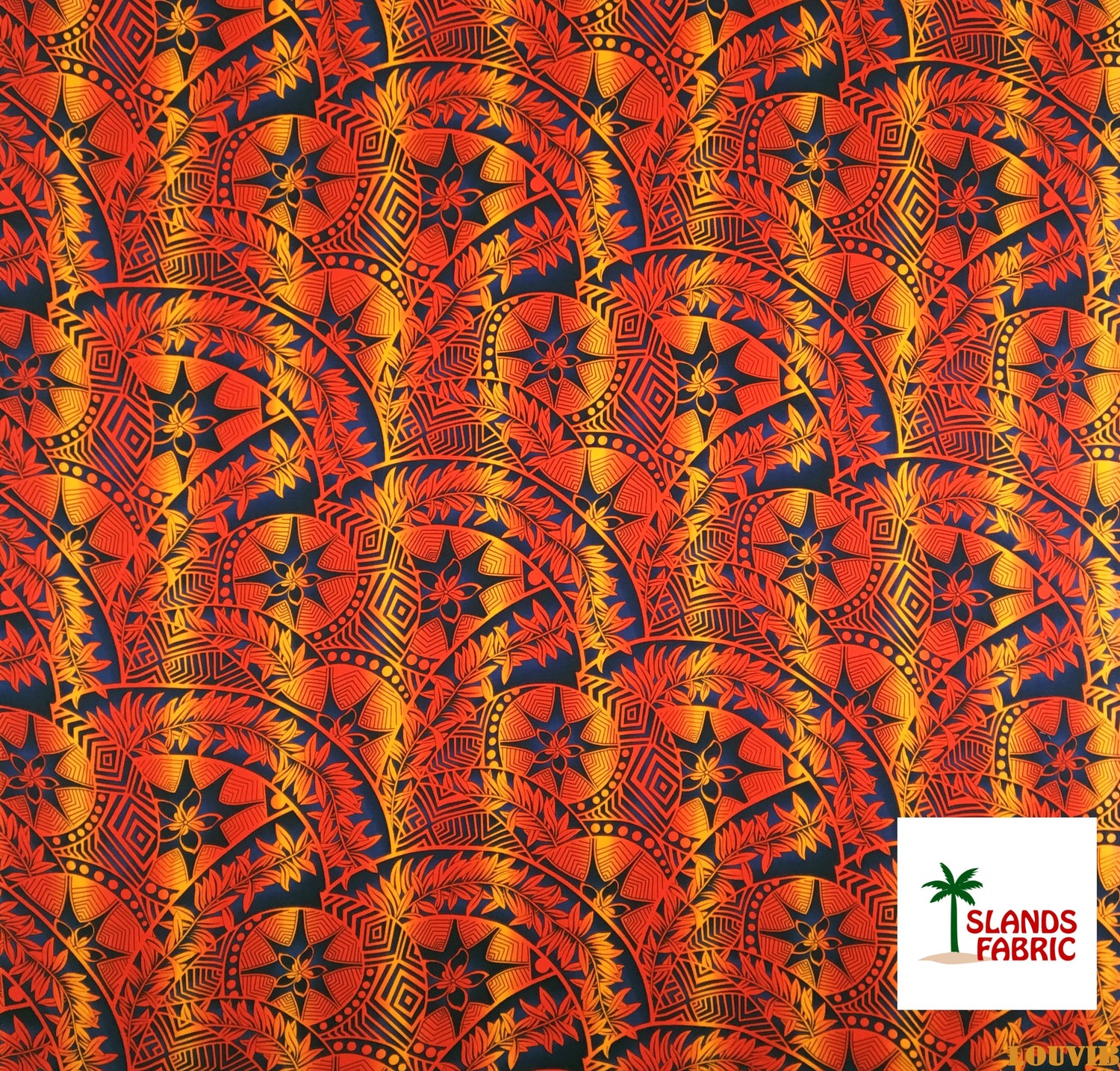 Rayon Fabric Plumeria Star Design Tropical Print