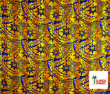Plumeria Star Design Rayon Fabric - All Over Tiki Print, 44" Width (1 Yard)