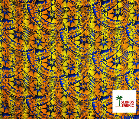 Rayon Fabric Plumeria Star Design Tropical Print
