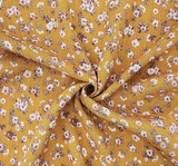Rayon Crinkle 1DB493 100 Percent Rayon Fabric - Mustard Gold Crinkle Texture, 50/52" Width (1 Yard)