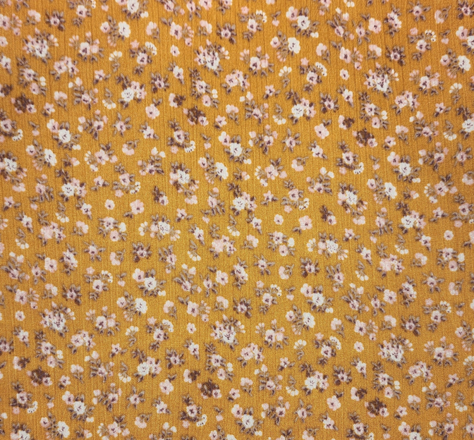 Rayon Crinkle 1DB493 100 Percent Rayon Fabric - Mustard Gold Crinkle Texture, 50/52" Width (1 Yard)