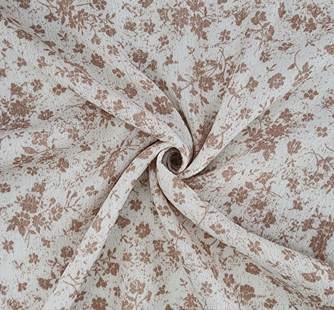 Rayon Crinkle 1D1289 100 Percent Rayon Fabric - Off White/Taupe Crinkle Texture, 50/52" Width