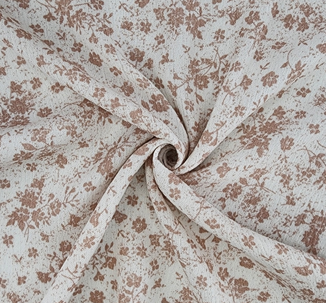 Rayon Crinkle 1D1289 100 Percent Rayon Fabric - Off White/Taupe Crinkle Texture, 50/52" Width
