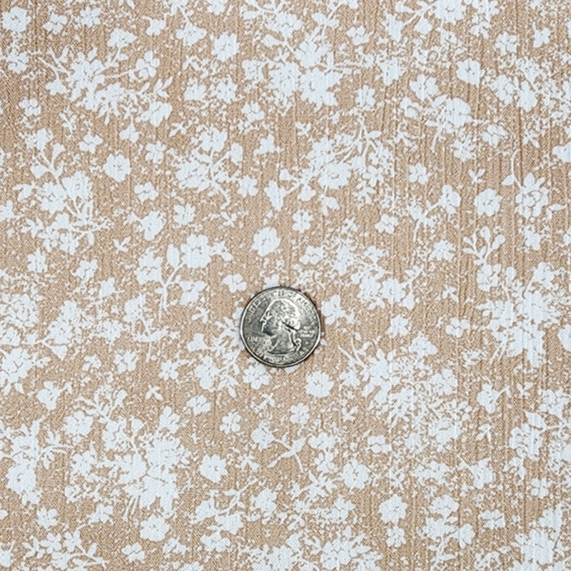 1 Yard Woven Rayon Taupe Crinkle Fabric 50/52" Wide Crepon Style for Garments & Accessories