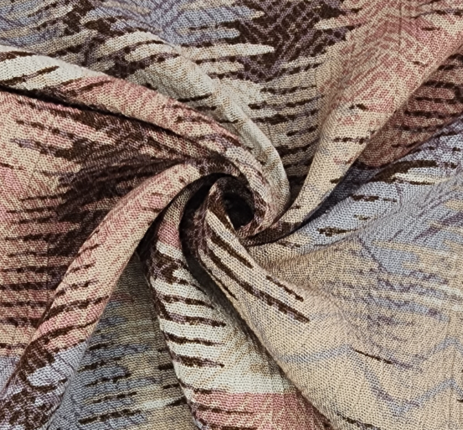 Rayon Crinkle 1D1460 100 Percent Rayon Fabric - Rustic Brown Crinkle Texture, 50/52" Width