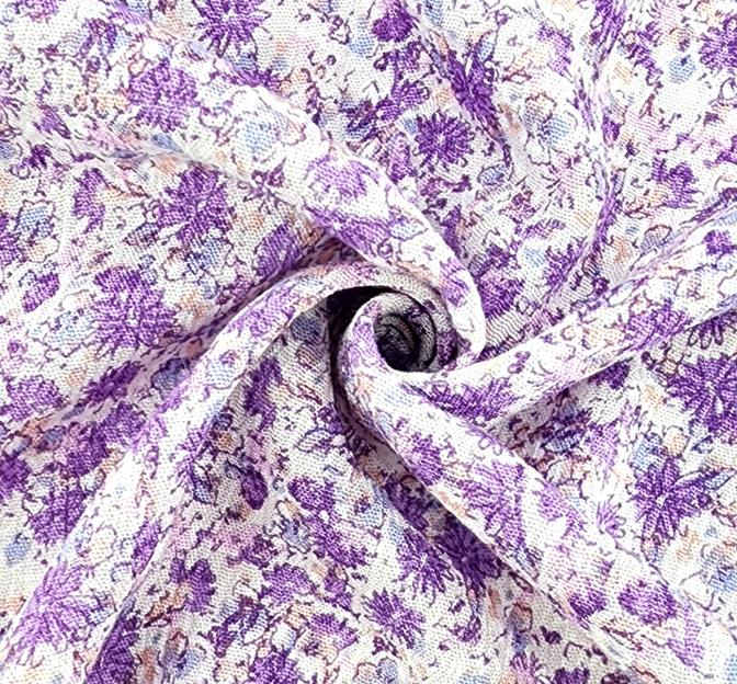 Rayon Crinkle 1D1633 Rayon Fabric - Violet Crinkle Texture, 50/52" Width (1 Yard)