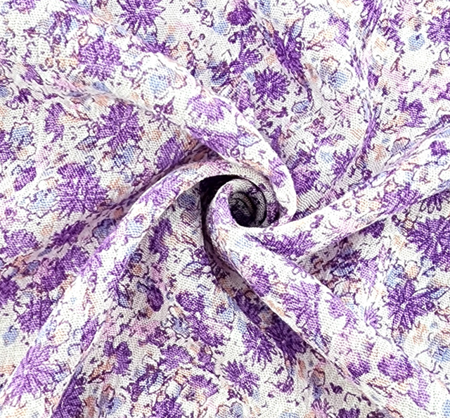 Rayon Crinkle 1D1633 Rayon Fabric - Violet Crinkle Texture, 50/52" Width (1 Yard)
