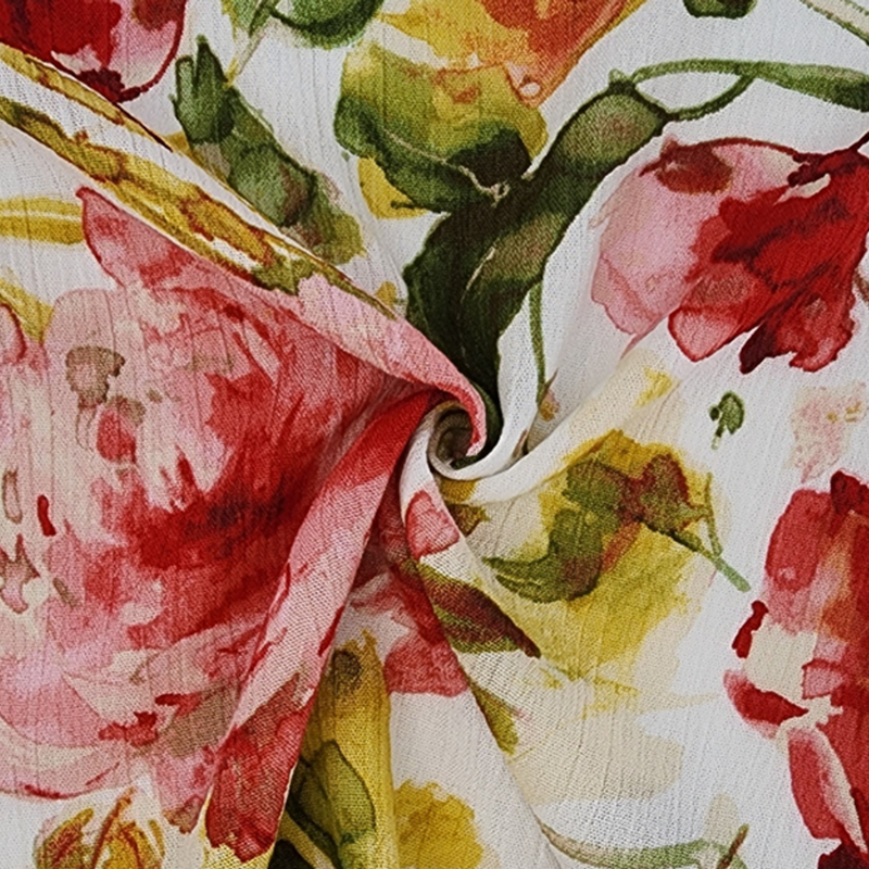 1 Yard Rayon Crinkle Crepon Fabric, Lightweight, Textured, Neutral Tone - 50/52" Wide