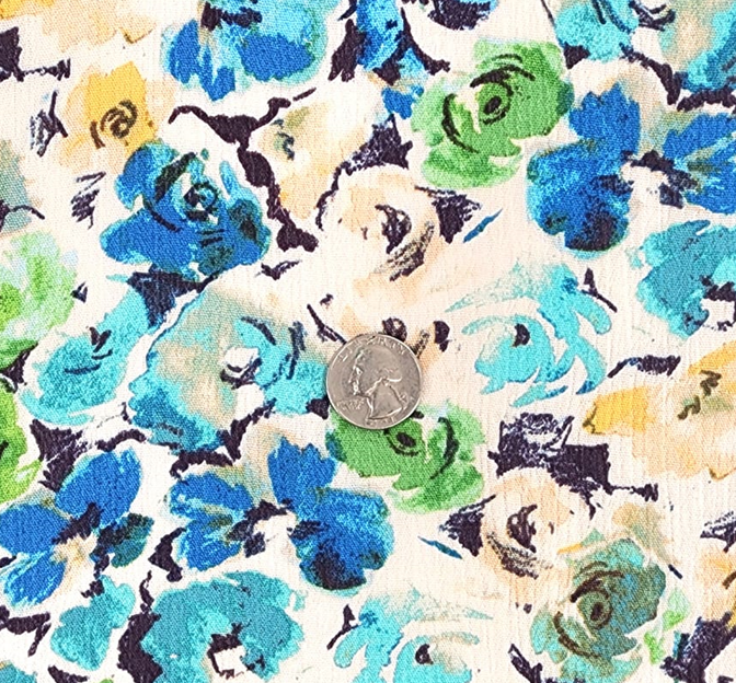 Rayon Crinkle 1D1875 100 Percent Rayon Fabric - Turquoise Crinkle Texture, 50/52" Width (1 Yard)