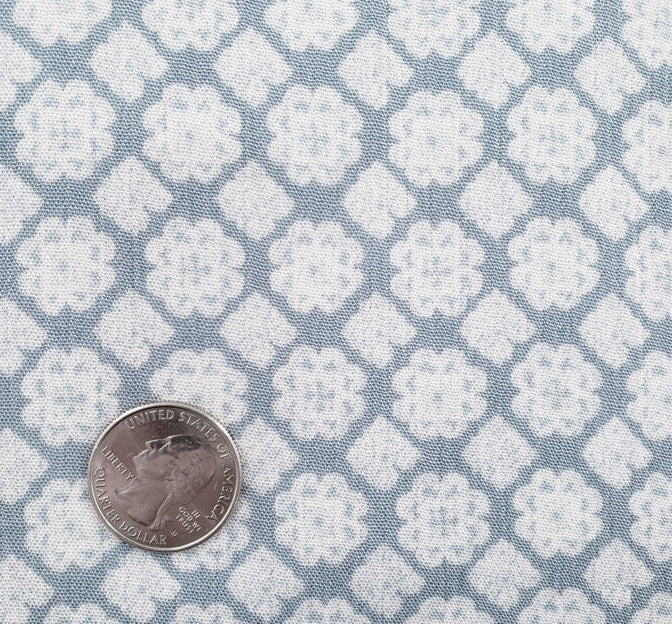 Rayon Crinkle 1D1229 100 Percent Rayon Fabric - Blue/Off White Crinkle Texture, 50/52" Width