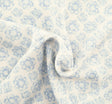 Rayon Crinkle 1D1229 100 Percent Rayon Fabric - Off White/Blue Print, 50/52" Width (1 Yard)