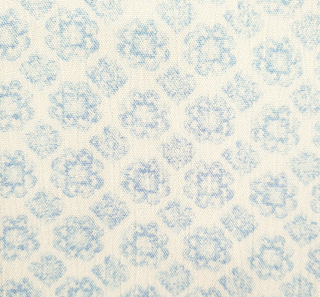 1 Yard Off White Blue Floral Crinkle Rayon Fabric for Sewing Apparel Dresses 50/52 Inch Width