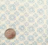 Rayon Crinkle 1D1229 100 Percent Rayon Fabric - Off White/Blue Print, 50/52" Width (1 Yard)