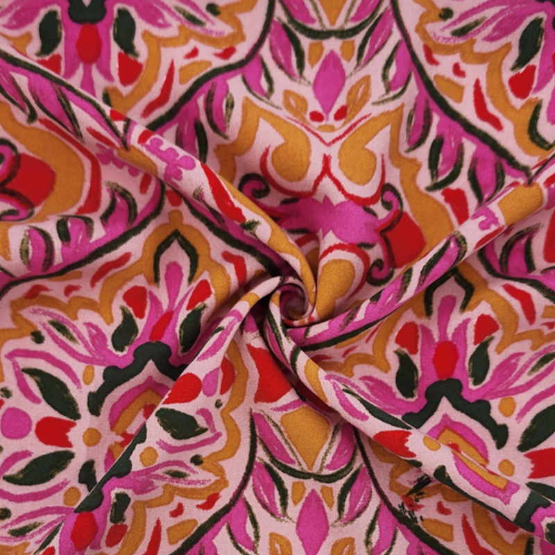 1 Yard Teaberry Rayon Challis Fabric Soft Lightweight 100% Rayon, 54/55" Wide for Flowing Apparel
