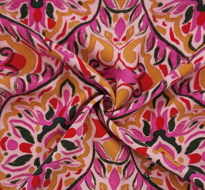 Rayon Challis 1D1915 Teaberry Rayon Fabric - Teaberry, 54/55" Width