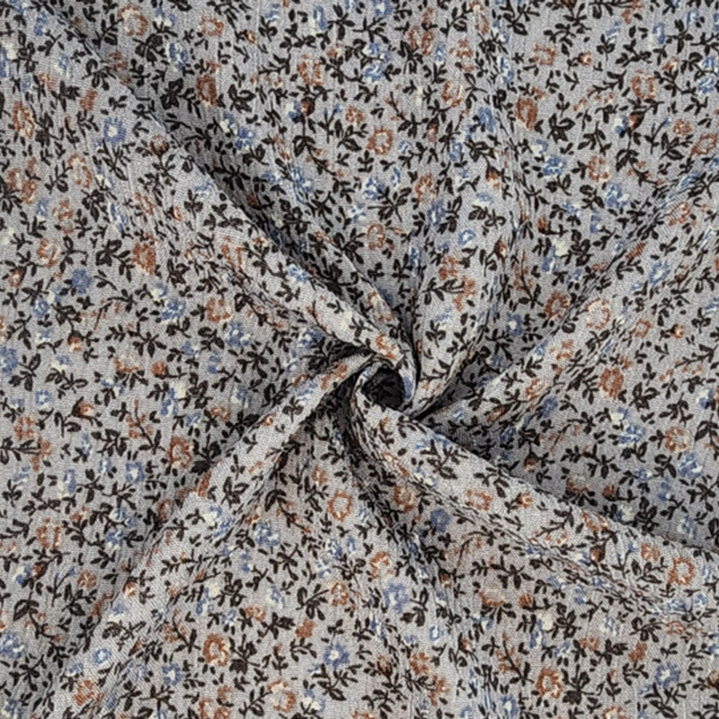 1 Yard Rayon Crinkle Gray Fabric for Dresses Blouses Skirts and Summer Apparel 50 52 Width