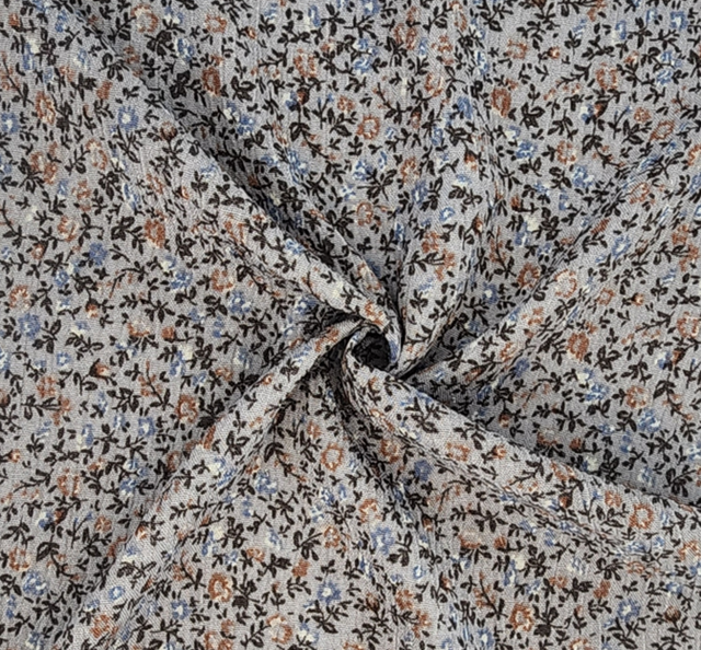 Rayon Crinkle Rayon Fabric - Gray Textured, 50/52" Width