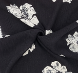 Rayon Crinkle 1D1112 Rayon Fabric - Black/Off White Crinkle, 50/52" Width