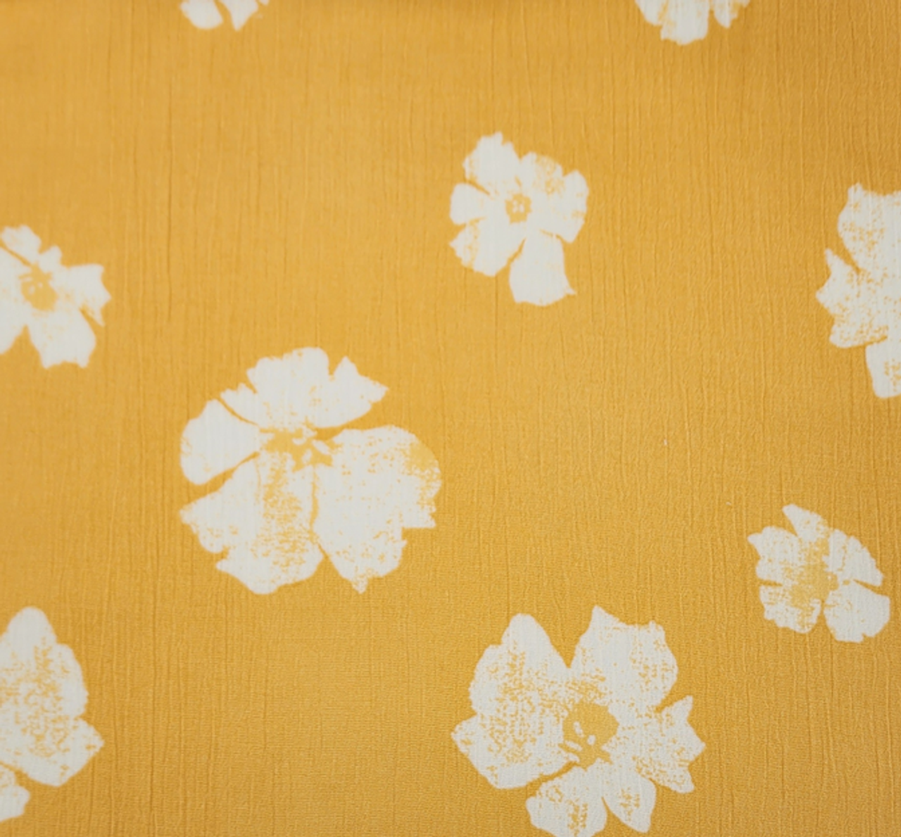 1 Yard Rayon Crinkle Mustard Gold Woven Fabric Lightweight 50/52″ Wide 100% Rayon