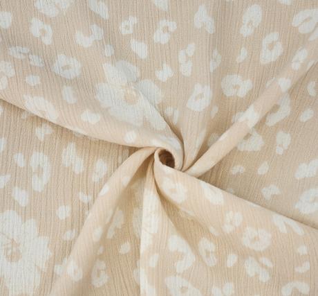 Rayon Crinkle 1D1156 100 Percent Rayon Fabric - Butter Cream, Crinkle Texture, 50/52" Width