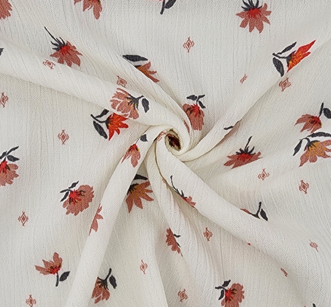 Rayon Crinkle 1D1161 100 Percent Rayon Fabric - Ivory, 50/52" Width