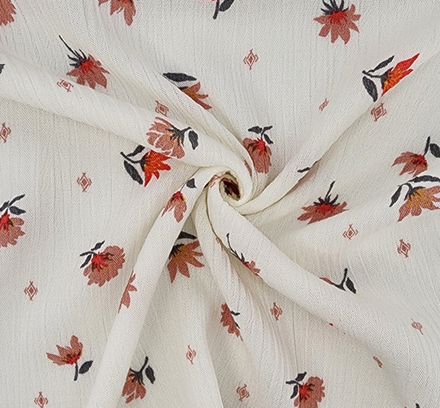 Rayon Crinkle 1D1161 100 Percent Rayon Fabric - Ivory, 50/52" Width