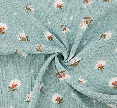 Rayon Crinkle 100 Percent Rayon Fabric - Seafoam, Crinkle Texture, 50/52" Width