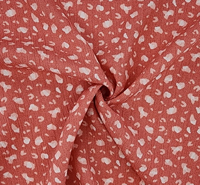 Rayon Crinkle 1D1167 100 Percent Rayon Fabric - Burnt Coral, Crinkle Texture, 50/52" Width