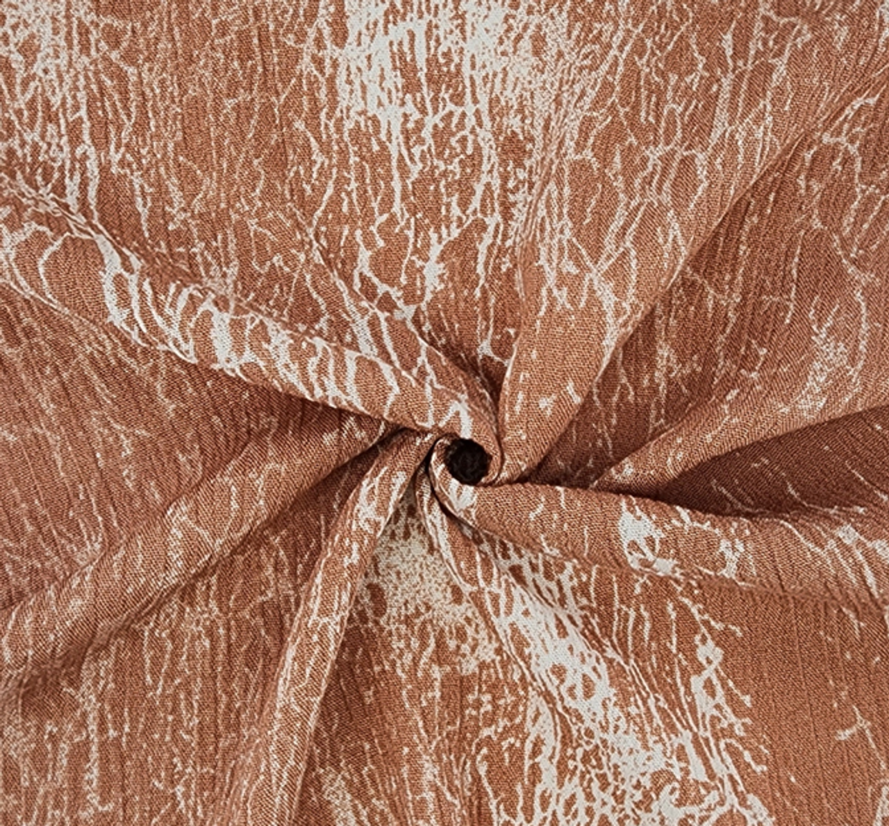 1 Yard Rayon Crinkle Brown/Ivory Woven Fabric, 50/52″ Wide 100% Rayon