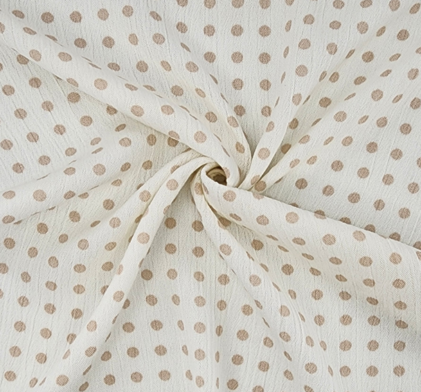 1 Yard Ivory Rayon Crinkle Fabric For Flowing Dresses Blouses Skirts Sewing Apparel 50/52" Width