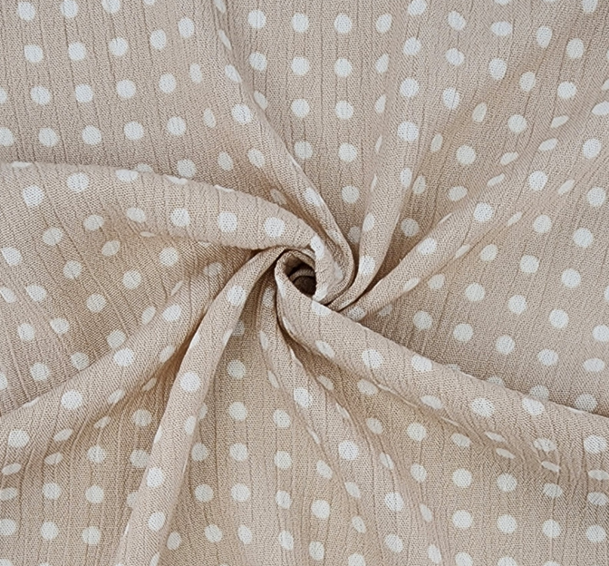 Rayon Crinkle 1D1234 100 Percent Rayon Fabric - Taupe, Crinkled Texture, 50/52" Width
