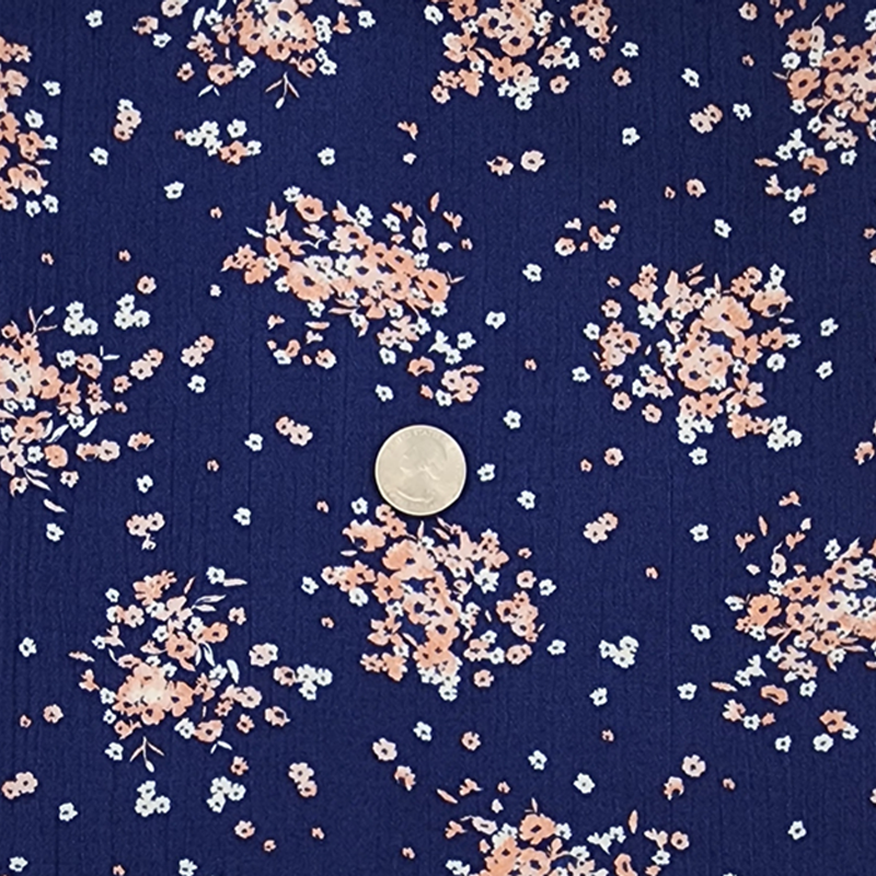 1 Yard Rayon Crinkle Navy Woven Fabric, 50/52″ Wide 100% Rayon