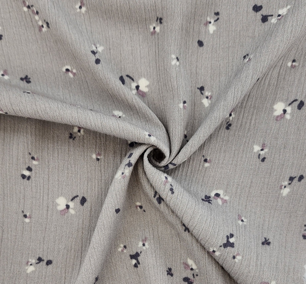 1 Yard Soft Silver Rayon Crinkle Apparel Fabric 50 Inch Width