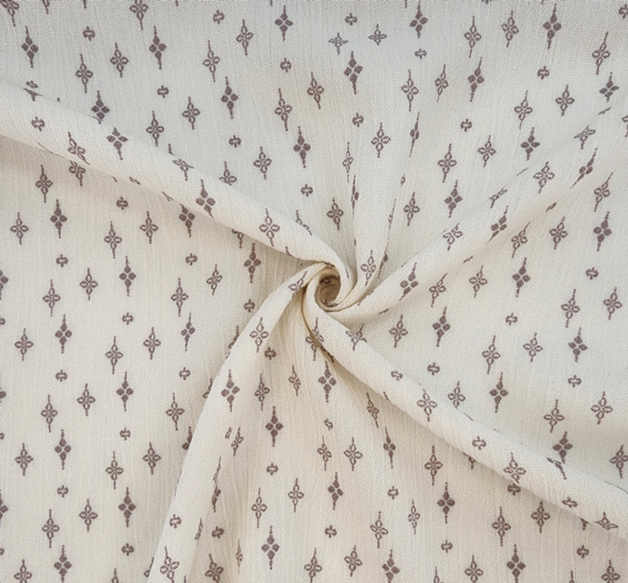 1 Yard Ivory Taupe Rayon Crinkle Fabric 50/52" Wide Lightweight Woven