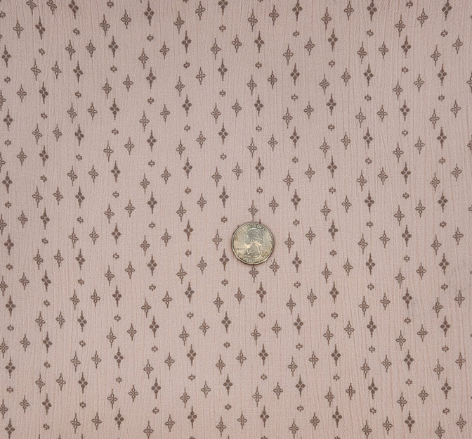 Rayon Crinkle 1D1410 100 Percent Rayon Fabric - Vanilla/Taupe, Crinkle Texture, 50/52" Width