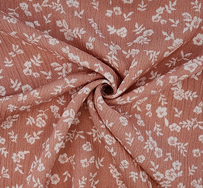 Rayon Crinkle 1D1414 Coral Cloud Rayon Fabric - Coral Cloud, 50/52" Width