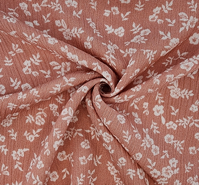 Rayon Crinkle 1D1414 Coral Cloud Rayon Fabric - Coral Cloud, 50/52" Width