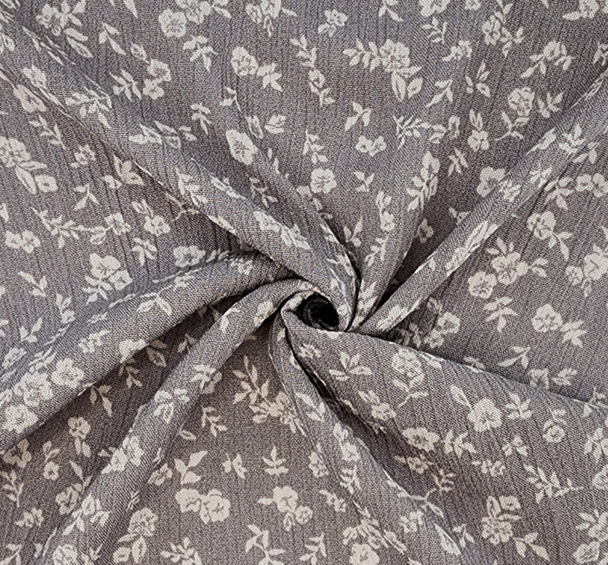 1 Yard Soft Gray Rayon Crinkle Apparel Fabric 50 Inch Width