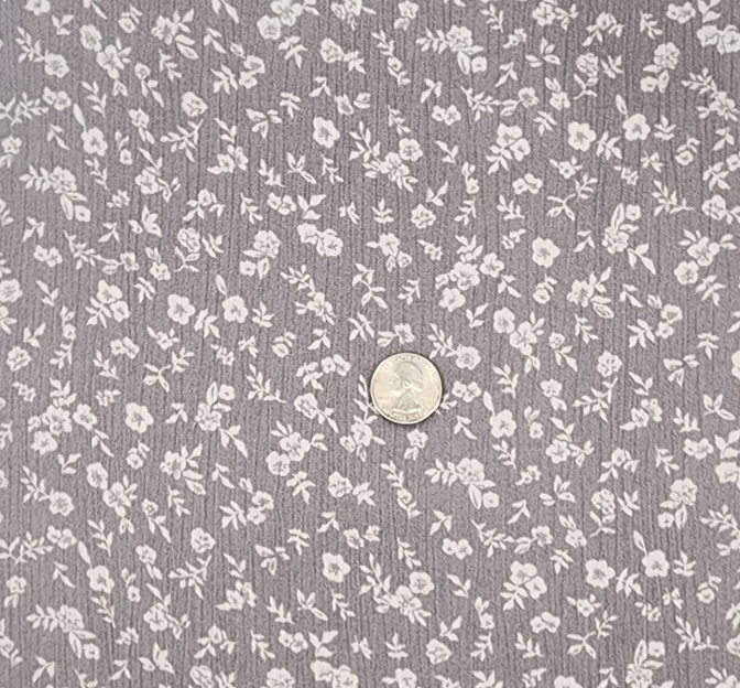 Rayon Crinkle 1D1414 Rayon Fabric - Gray, Crinkle Texture, 50/52" Width