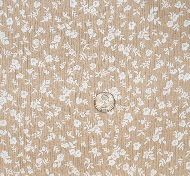 1 Yard Soft Taupe Rayon Crinkle Apparel Fabric 50 Inch Width