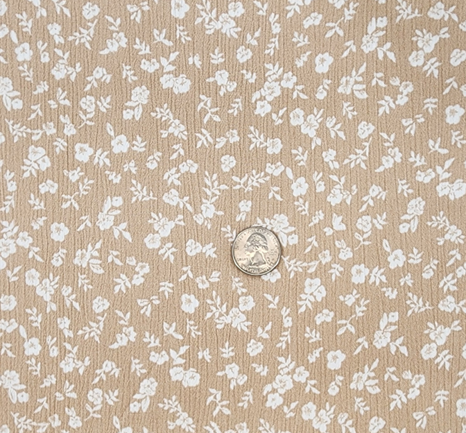 Rayon Crinkle 1D1414 Taupe Rayon Fabric - Taupe Crinkle Texture, 50/52" Width
